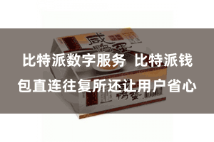 比特派数字服务 比特派钱包直连往复所还让用户省心