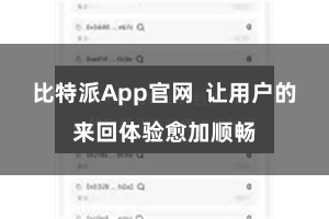 比特派App官网  让用户的来回体验愈加顺畅