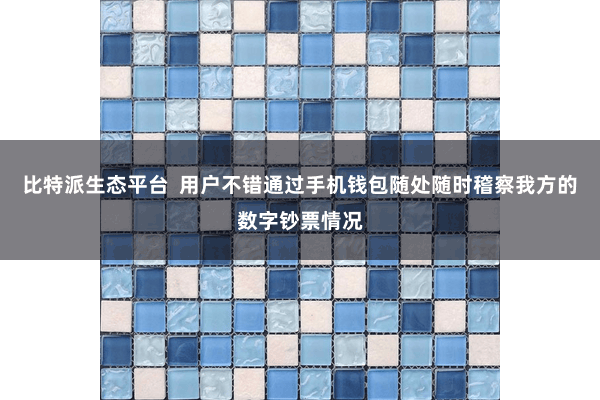 比特派生态平台  用户不错通过手机钱包随处随时稽察我方的数字钞票情况