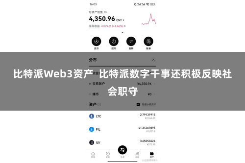 比特派Web3资产  比特派数字干事还积极反映社会职守